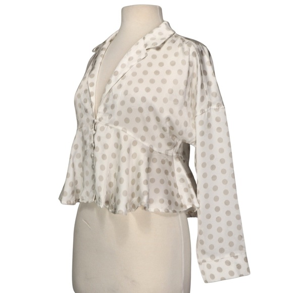 Free People Intimately Top Satin Polka Dot Butterfly Inlay Women’s Size Small - Picture 4 of 13